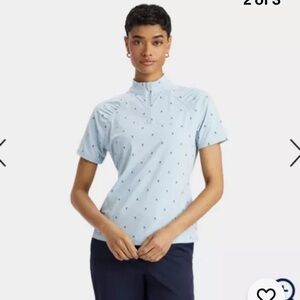 G/Fore Skull & T's Silky Nylon Short Sleeve 1/4 Zip Polo